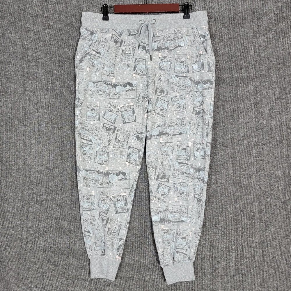 Disney Sleepwear Pajama Pants Womens M 8 - 10 Gray Winnie The Pooh Print